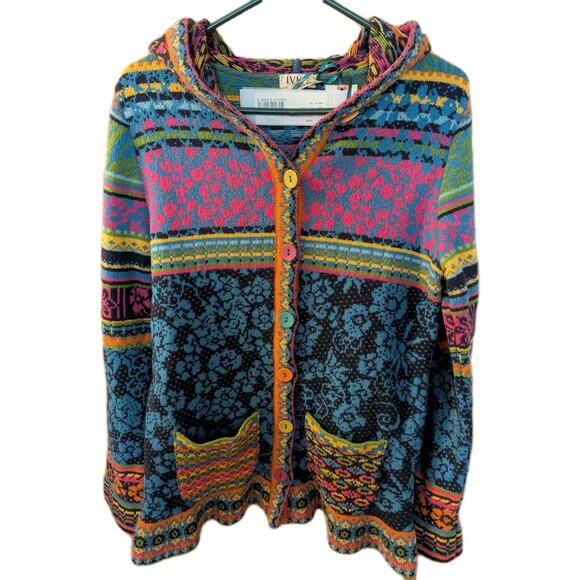 IVKO Filigran Pattern Cardigan Blue Hoodie Cardigan Blazer Size 40 NEW - Picture 1 of 9